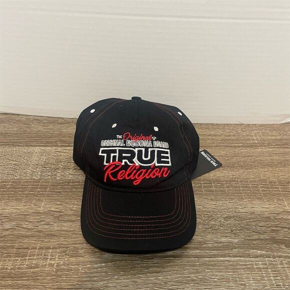 True Religion Unisex Black Strapback Hat Adjustable Casual Cap - Picture 1 of 7
